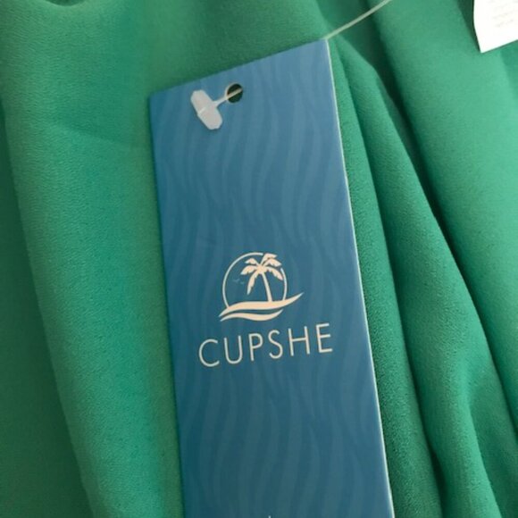 NWT Cupshe Women's Kelly Green Crochet Backless Lace-Up Maxi Dress Size Large - Picture 9 of 13